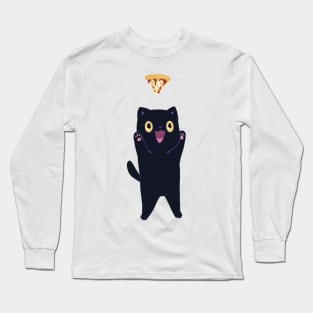 pizza cat illustration Long Sleeve T-Shirt